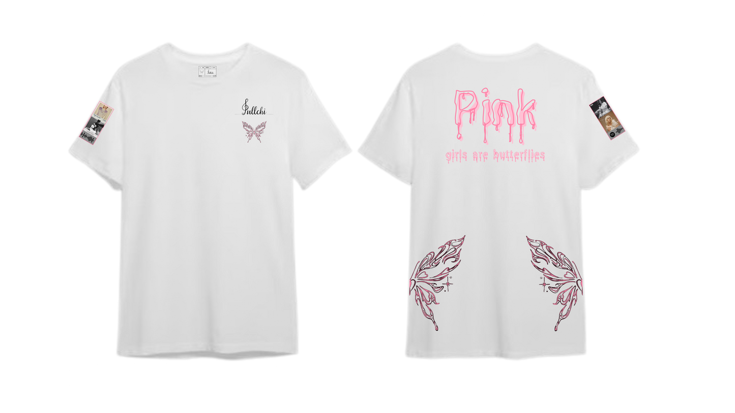 Pink - Girls Are Butterflies 🦋 - Fehér